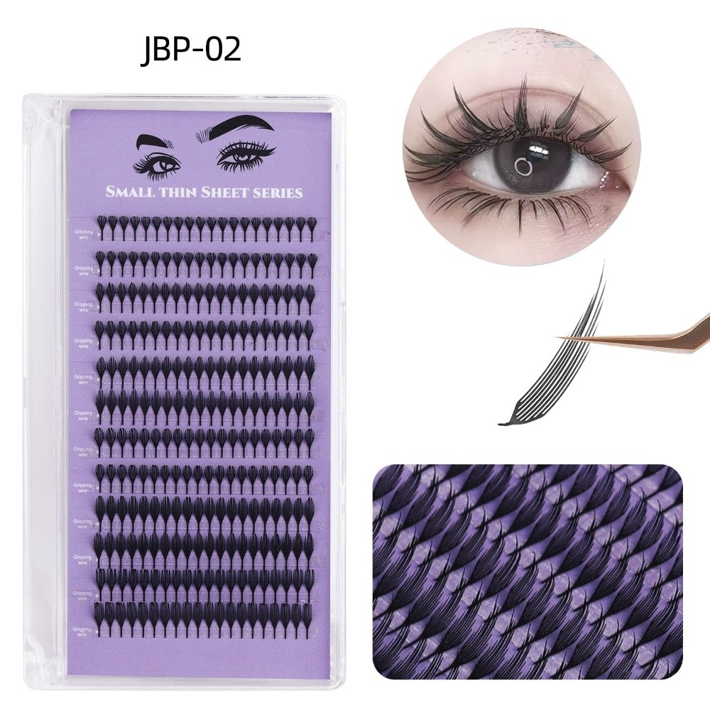 False Eyelashes Natural - 132/240 Clusters Curvature D Grafted False