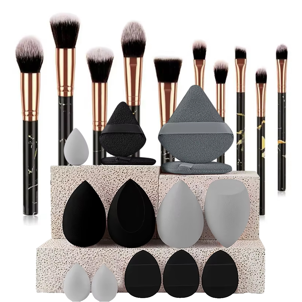 Beauty Makeup Blender - 10Pcs Marble Makeup Brushes Face Eye