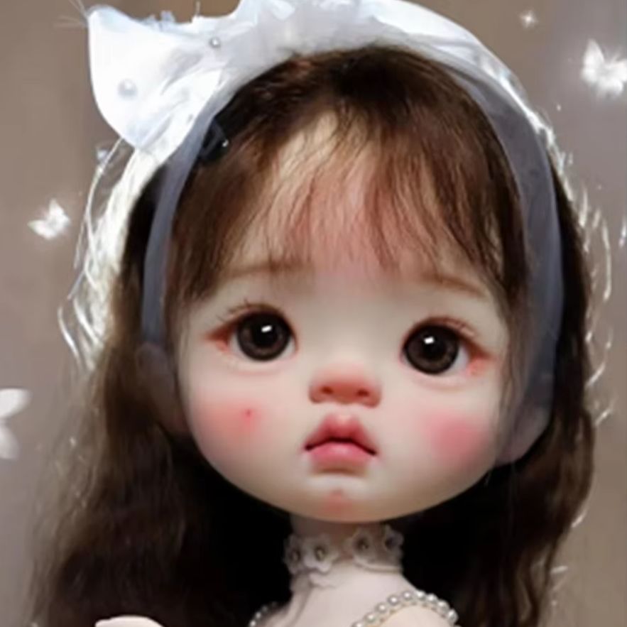 Beauty No Makeup - Amber Girl Head Resin Doll Part,