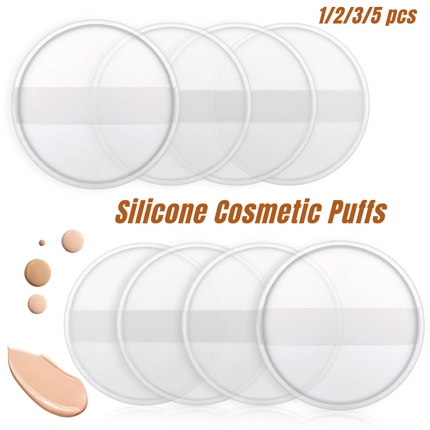 1-5Pcs Silicone Cosmetic Puff  - Beauty Makeup Blender ulasan dan harga