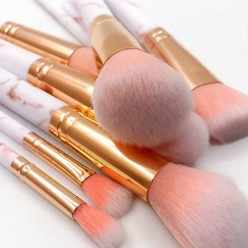 10Pcs Marble Makeup Brushes Fa - Beauty Makeup Blender ulasan dan harga