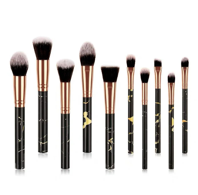 10Pcs Marble Makeup Brushes Fa - Beauty Makeup Blender ulasan dan harga