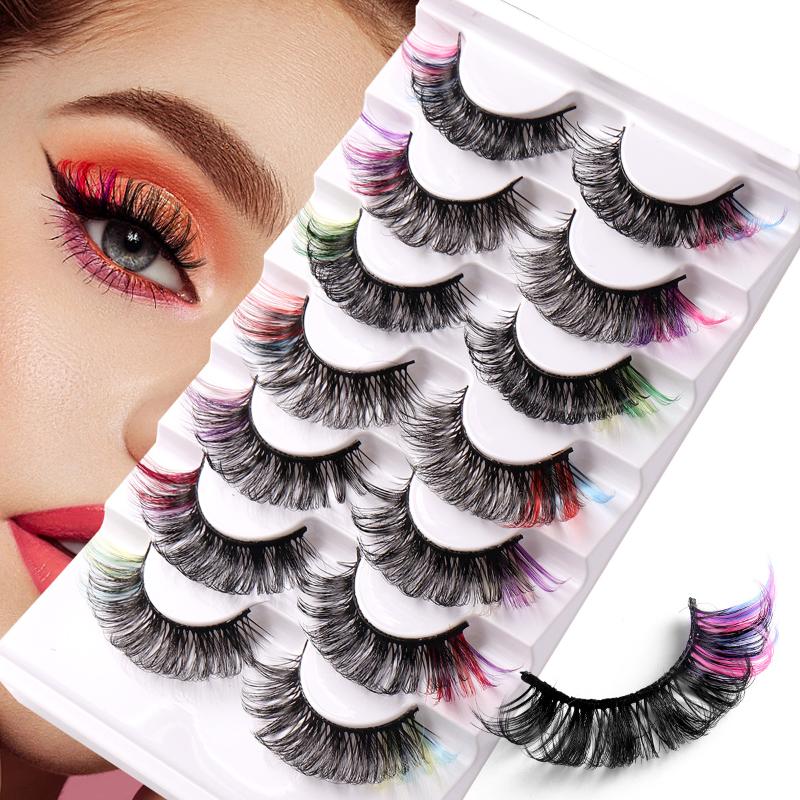 7 Pairs Colorful False Eyelash - False Eyelashes Natural ulasan dan harga