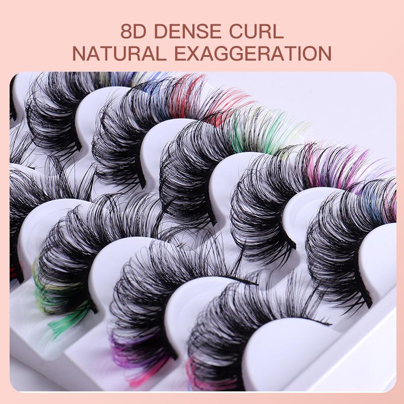 7 Pairs Colorful False Eyelash - False Eyelashes Natural ulasan dan harga