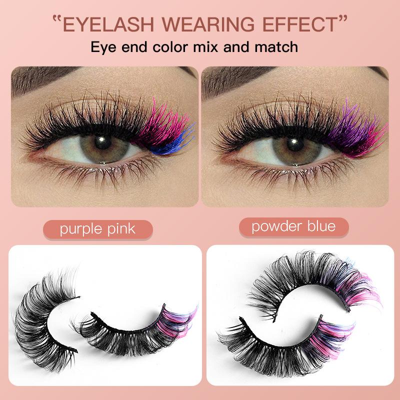 7 Pairs Colorful False Eyelash - False Eyelashes Natural ulasan dan harga