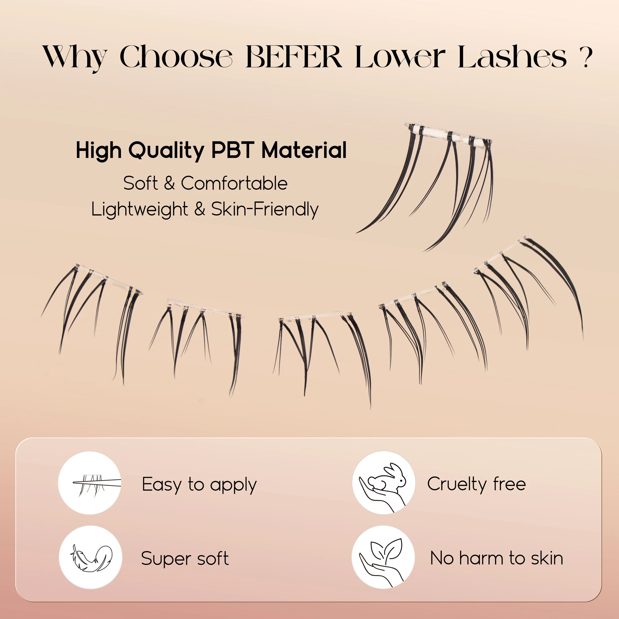 Befer No Glue Needed Lower Las - False Eyelashes Natural ulasan dan harga