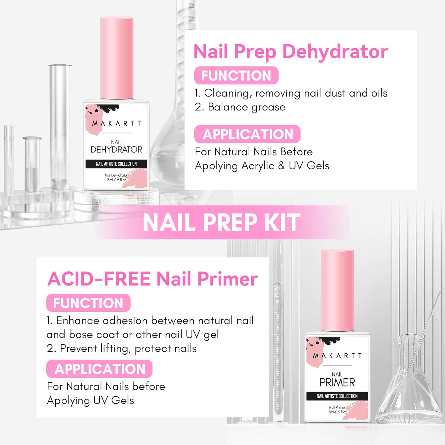 2Pcs Acid Free Natural Nail Pr - Nail Dehydrator Primer ulasan dan harga